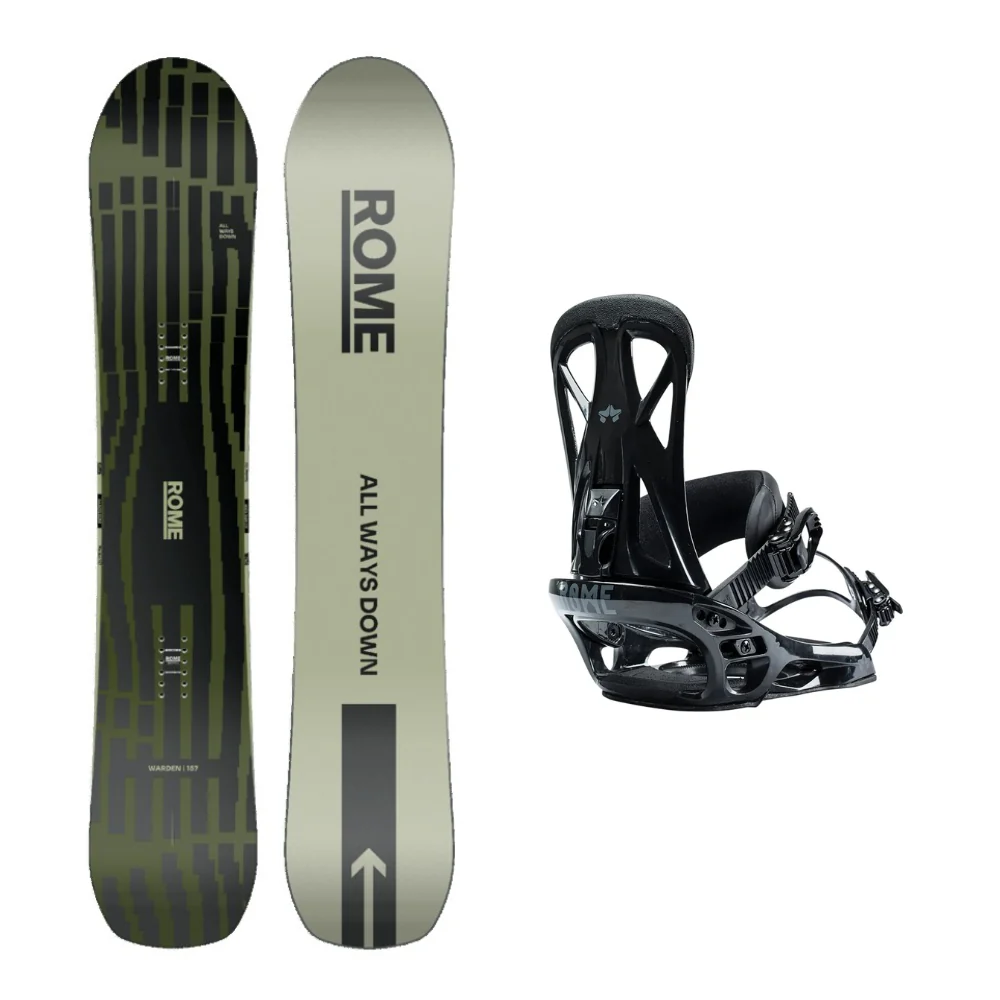 Rome Warden Snowboard 2026 With Rome United Bindings